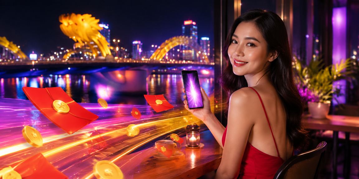 Không khí lễ hội bao lì xì đỏ tại Đà Nẵng – người dùng thưởng thức cà phê và giải trí trực tuyến